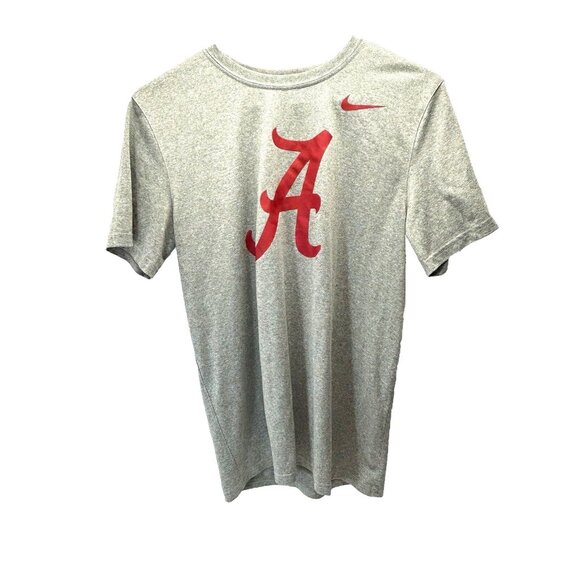 The Nike Tee DRI-FIT Athletic Cut Small Grey Red Logo A - Picture 1 of 10